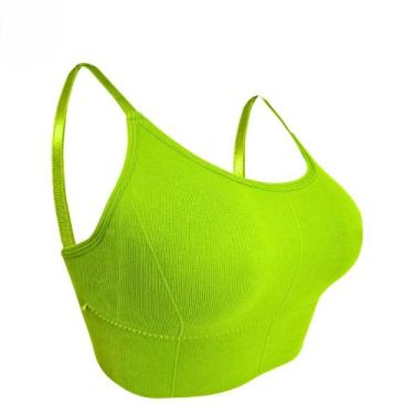 Imagem de Sutia Top Alça Fina C/ Bojo Removivel Feminino - Impllus, G, Verde cla