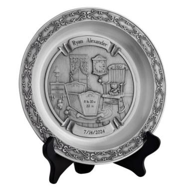 Imagem de Prato de Bebê Personalizado Pewter Let's Make Memories - 23cm de Diâme