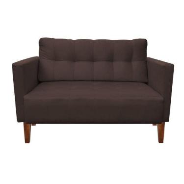 Imagem de Sofá Retrô Namoradeira 2L Livia Suede Marrom - DROSSI