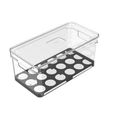 Imagem de Organizador de Ovos Clear Fresh com 36 Un | Porta Ovos com Tampa e Alças Laterais | Geladeira, Cozinha | Cor Preto