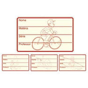 Imagem de Etiqueta Escolar Decorada Inf.Fundo Amarelo/Desenho Verm-Pct/400-10822