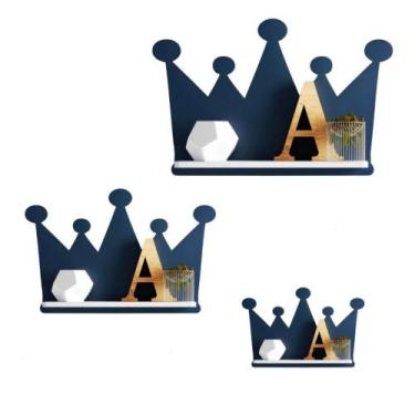 Imagem de Trio de Nichos Coroa 3 Peças P M G - Decoração Quarto de Bebê - 130 - 