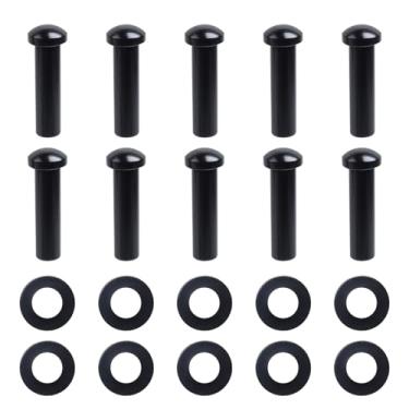 Imagem de Antrader Kit de trilhos de cabo invisível de 3/40.6 cm Swage sem saída de aço inoxidável com crimpagem manual de 10 peças para cabo de corrimão de 3/40.6 cm, preto