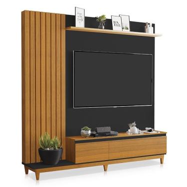 Imagem de Rack Painel Para TV até 65 Polegadas Jacarta Preto Freijó Luapa