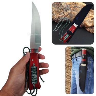 Imagem de Faca Full Tang com Cordão e Bainha de Nylon, Ideal para Aventuras e At