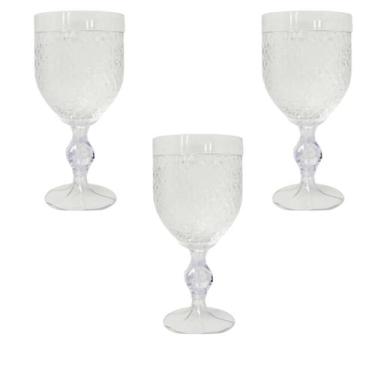 Imagem de Taça de Água Acrílica  Premium 400ml Suco Refresco Kit 3 pçs - LSC Toy