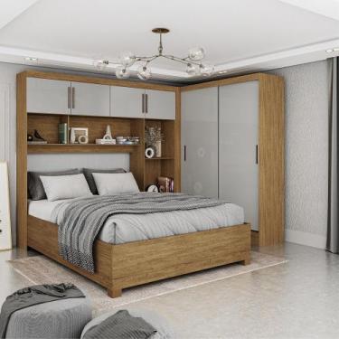 Imagem de Quarto Modulado Casal 6 Portas com Cama Belém Carioca Móveis, Cinamomo