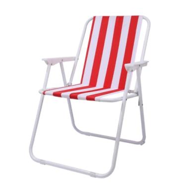 Imagem de Cadeira De Praia Adulto Aço Dobrável Piscina Sol Mar Snel Home(Vermelha)