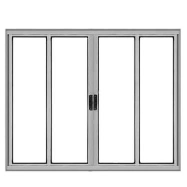 Imagem de Janela Vitro 4 Folhas 1,20x2,00  Alumínio Brilhante S/g - Allo esquadr