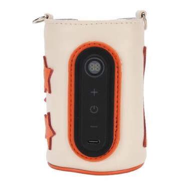 Imagem de Aquecedor de mamadeira portátil, tampa de isolamento de mamadeira de leite de viagem USB de 10 W com tela de LED, controle de temperatura de 26 marchas