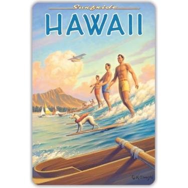 Imagem de Conjunto de cartão postal vintage Havaí (30) Surfride Hawaii - por Kerne Erickson