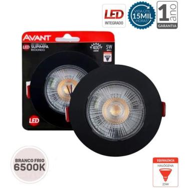 Imagem de Spot Led Embutir Direcionável Redondo Branco Frio 6500K PR - Avant
