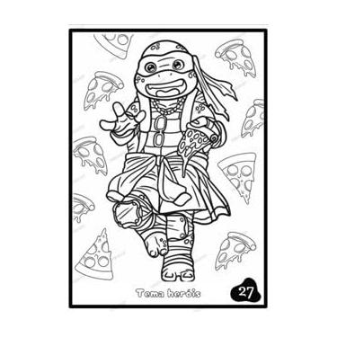 Imagem de Livro de Colorir Infantil, 50 Desenhos para Pintar, Kit de Atividades (Tema Heróis)