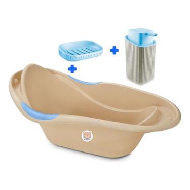 Imagem de Banheira De Bebê Infantil Grande 20 Litros Banho Com Saboneteira E Dis