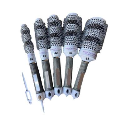 Imagem de Kit 5 Escova Cerâmic  Yon Branca Nano Technology - Poderosa Sempre