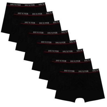 Imagem de Kit 08 Cuecas Masculinas Boxer Cotton Basic Huxter Preto, P