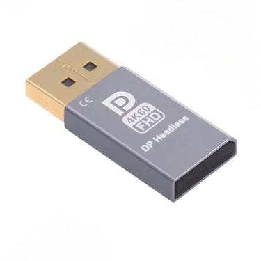 Imagem de CY Adaptador 4K@60Hz DP Display Port Virtual Display Adaptador ativo Plugue Falso Emulador Fantasma Sem Cabeça 1080p @120Hz