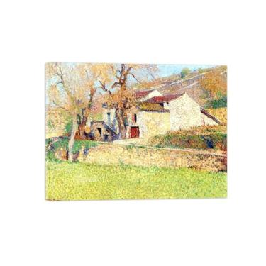 Imagem de BMZFYBS Imagens modernas para sala de estar - impressão em tela - reprodução de pintura de arte de parede famosa - pôster de casa camponesa pronto para pendurar tela emoldurada 30x40cm12x16in