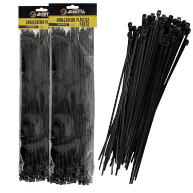 Imagem de 2 Pacotes Com 50 Abraçadeiras Lacre De Nylon Enforca Gato Cinta Plástica 7x500mm Fita Hellerman 50cm Preto 100un