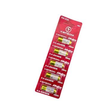 Imagem de Cartela Com 5 Baterias Alcalinas 23a 12v Alta Duracao Para Controles Portoes Alarmes Chaves Campainhas E Brinquedos Miniatura Energia Estavel Segura Potente E Confiavel