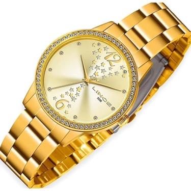 Imagem de Relógio Feminino Dourado Elegance - LRGJ133L C2KX - Aço Banhado a Ouro, Resistente à Água e Cristal Mineral - Presente Sofisticado para Mulheres