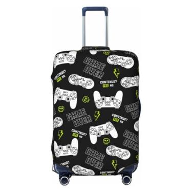 Imagem de Lukbfall Slogans de jogos e gamepads capas de mala de viagem elásticas laváveis com tema de controle de videogame protetor de bagagem de viagem capa protetora para crianças e adultos,, Jogo nº 01, S