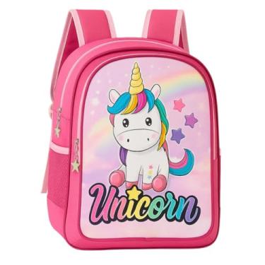 Imagem de Mochila Escolar Feminina Infantil Unicornio- Cabe Cadernos e livros Grandes