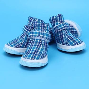 Imagem de Sapatos de Gato, Botas de Cachorro Sapatos de Cachorro 4pcs Não Deslizam Cães de Estimação de Pano Macio Esportes Ao Ar Livre Caminhar Tênis de Cachorro Respirável para Cães Pequenos Médios Grandes,