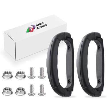 Imagem de Akso Aoyupe Preto, 2 peças, alça de bagagem, comprimento de 160 mm, furo de 86 mm, grande, com parafusos de instalação e porcas alça de substituição de bagagem