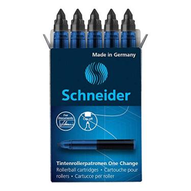 Imagem de Schneider One Change Rollerball Refil de cartuchos, 0,6 mm, tinta preta, caixa com 5 cartuchos de recarga (185401)