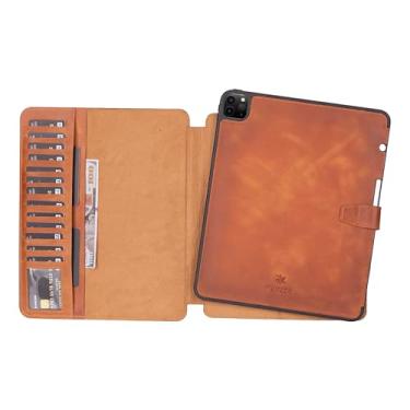 Imagem de VENITO Parma Capa de couro premium para iPad Air 13 polegadas M2 (2024) com suporte para lápis, feita à mão, suporte, carteira destacável, couro de flor integral, compatível com Apple Pencil (USB-C