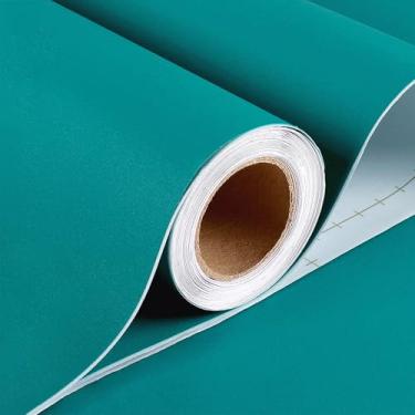 Imagem de Stickyart Papel de parede turquesa de 61 cm x 406 cm, papel de parede verde petróleo para paredes, autoadesivo, papel de contato azul-petróleo, descasque e cole para armários, bancadas, vaidade, papel