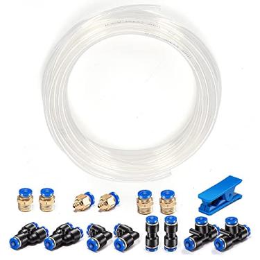 Imagem de CGELE Tubo pneumático tubo de mangueira de ar PU transparente Kit de tubo de 6 mm OD 4 mm ID 4 pés/12 metros para linha de ar ou transferência de fluidos..