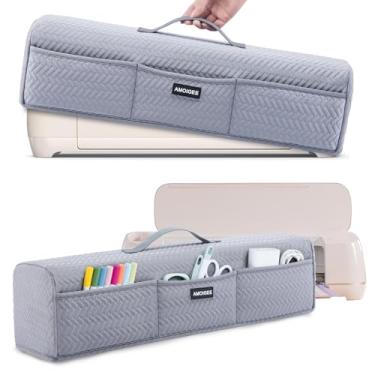 Imagem de AMOIGEE Capa contra poeira elástica e lavável para Cricut Maker 4, Cricut Explore 4, Cricut Explore Air 2, Cricut Maker 3 – Capa de máquina cortada com bolsos para acessórios, suprimentos e