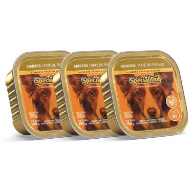 Imagem de Kit 3 Rações Special Dog Patê Cães Adultos Frango 150g