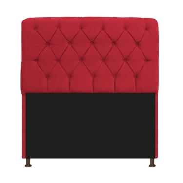 Imagem de Cabeceira Estofada Lady 160 Cm Queen Size Com Capitonê Suede - Doce Sonho Móveis Vermelho
