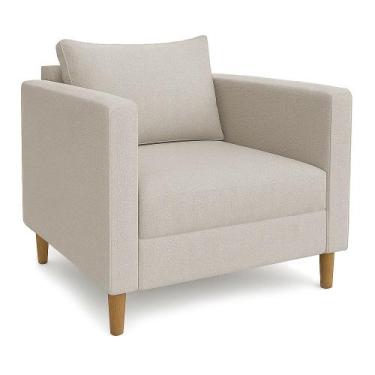 Imagem de Poltrona Decorativa Helena Linho Bege Dal Poz Estofados