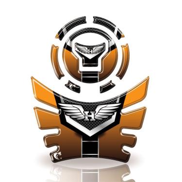 Imagem de Kit Protetor Tanque E Bocal Moto Honda Acima 2018 Bros Dourado
