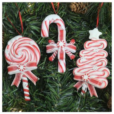 Imagem de Kit 3 Enfeites Pendentes Rosa Para árvore De Natal