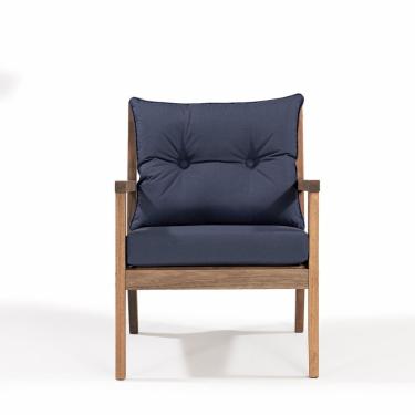 Imagem de Poltrona Para Jardim Em Madeira Maciça Riade Stain Castanho-azul