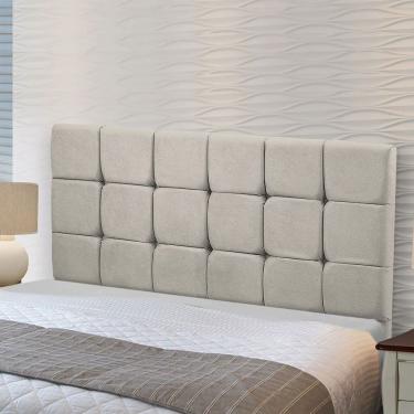 Imagem de Cabeceira Queen Julia 160cm Em Madeira Reflorestada Veludo Star Confort Bege Marfim