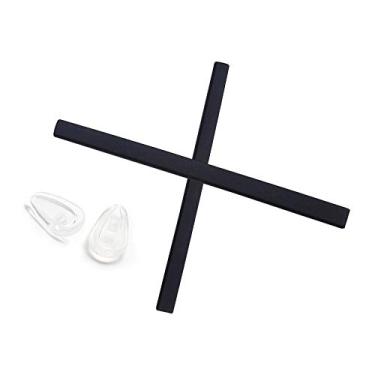 Imagem de ToughAsNails Kits de borracha de substituição pretos e protetores de nariz transparentes para óculos Oakley Tincup OX3184