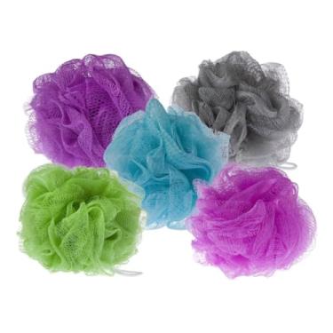 Imagem de Kit 5 Esponja Bucha Banho Fofinha Nylon Qualidade Conforto Bem Macia
