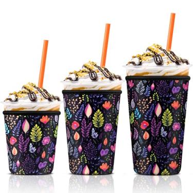 Imagem de KPX Capa Para Copos De Café Gelado Grandes, Suporte Neoprene Reutilizável Bebidas Quentes E Frias, Compatível Com Starbucks, Dunkin' Donuts Muito Mais (Roxo)