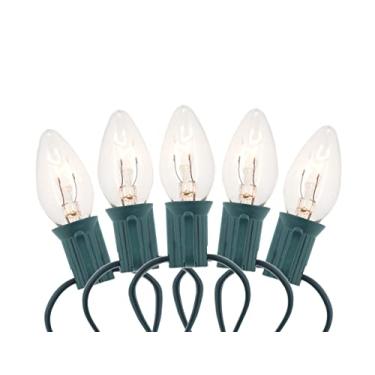 Imagem de Creative Hobbies Cordão De Luzes Natal 25 Pés Com Lâmpadas Incandescentes C7 Transparentes - Decoração Clássicas Para Ambientes Internos/Externos