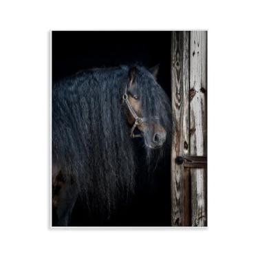 Imagem de Stupell Industries Cavalo com crina ondulada design de arte de parede por PHBurchett, 28 x 35 cm