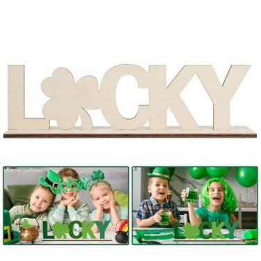 Imagem de Sophena Enfeites De Madeira Da Sorte Para Pintar, Faça Você Mesmo, Placa Mesa Em Branco Com Base, Pacote 3 Peças 18 Cm, Decoração Central Fazenda Irlandesa O Dia São Patrício, Bandeja Camadas