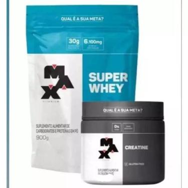 Imagem de Kit de Suplementos - Super Whey 900g Max Titanium - Creatina Pura 100g