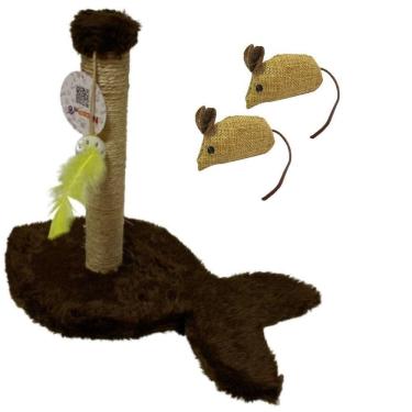 Imagem de Kit De Gato - Arranhador Torre E 2 Ratinhos Com Catnip.
