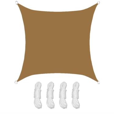 Imagem de TBATM Parasol Vela Taupe Quadrado Cor Sólida, Toldo Solar Impermeável Toldo ao ar Livre Abrigo Uv Bloco Sol Vela Sombra, Velas Sombra com Proteção Uv e Molde Resistente Características,3.6X3.6m